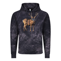Cloud Black Mule Buck Deer Vintage Hoodie - LillyAllenDesigns