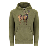 Vintage Olive Mule Buck Deer Vintage Hoodie - LillyAllenDesigns