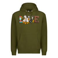 Army Green love goats serape cowhide leopard goat family Premium Hoodie - Artiststas