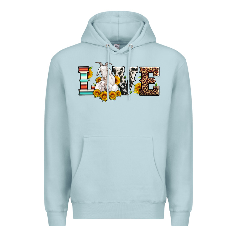 Love Goats Serape Cowhide Leopard Goat Family Premium Hoodie by Artiststas | Teevron