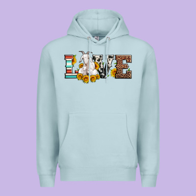 Love Goats Serape Cowhide Leopard Goat Family Premium Hoodie Designed By Artiststas