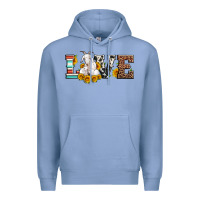 Colony Blue love goats serape cowhide leopard goat family Premium Hoodie - Artiststas