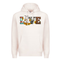 Pale Pink love goats serape cowhide leopard goat family Premium Hoodie - Artiststas