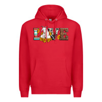 Red love goats serape cowhide leopard goat family Premium Hoodie - Artiststas