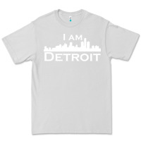 Dove Grey I Am Detroit Premium Tee - linhVisuals