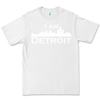 White I Am Detroit Premium Tee - linhVisuals