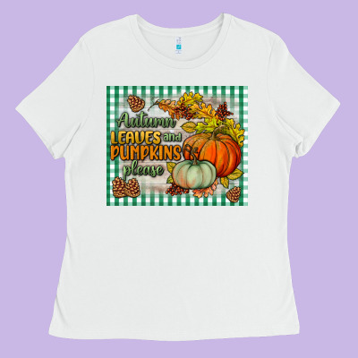 Autumn Leaves And Pumpkins Please Mouse Pad Ladies Tee Designed By Bundleandbundleshop