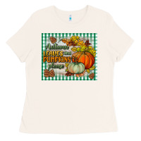Bone autumn leaves and pumpkins please mouse pad Ladies Tee - BundleAndBundleShop