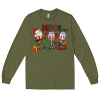 Army Green Merry Christmas Long Sleeve Tee - CowhideDigitalArt