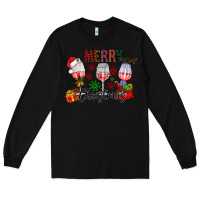 Black Merry Christmas Long Sleeve Tee - CowhideDigitalArt