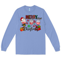 Colony Blue Merry Christmas Long Sleeve Tee - CowhideDigitalArt