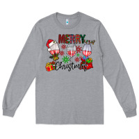 Heather Grey Merry Christmas Long Sleeve Tee - CowhideDigitalArt