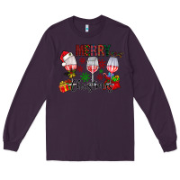 Plum Merry Christmas Long Sleeve Tee - CowhideDigitalArt
