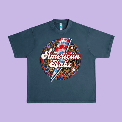 Western American Babe Patriotic Urban Heavy Tee Designed By Lillyallendesigns