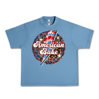 Pebble Blue Western American Babe Patriotic Urban Heavy Tee - LillyAllenDesigns