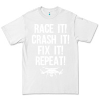 White funny drone racing design men women drone pilot rc racers Premium Tee - linhVisuals