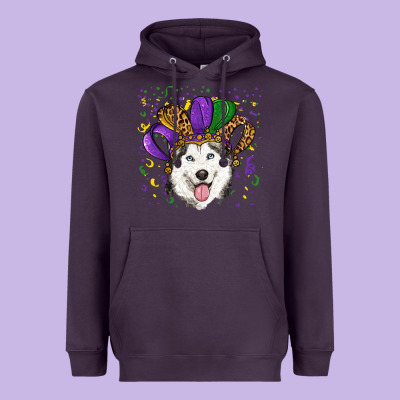 Mardi Gras Hat Husky Heavyweight Hoodie Designed By Ranaportraitstore