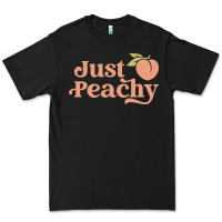 Black just peachy retro 70s georgia peaches summer fruit Premium Tee - linhVisuals