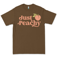 Cacao just peachy retro 70s georgia peaches summer fruit Premium Tee - linhVisuals