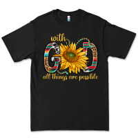 Black with god all things are possible with sunflower bbs Premium Tee - BundleAndBundleShop