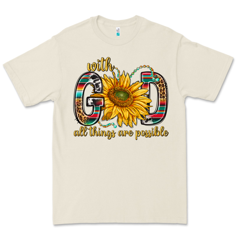 With God All Things Are Possible With Sunflower Bbs Premium Tee by BundleAndBundleShop | Teevron