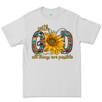 Dove Grey with god all things are possible with sunflower bbs Premium Tee - BundleAndBundleShop