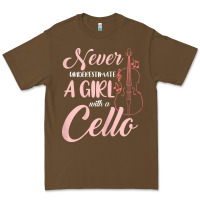Cacao never underestimate a girl with a cello Premium Tee - linhVisuals