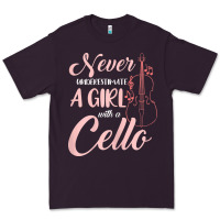 Plum never underestimate a girl with a cello Premium Tee - linhVisuals