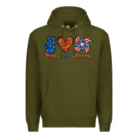 Army Green Peace Love America Premium Hoodie - Jasminsmagicworld