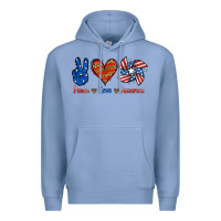 Colony Blue Peace Love America Premium Hoodie - Jasminsmagicworld