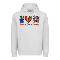 Dove Grey Peace Love America Premium Hoodie - Jasminsmagicworld