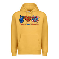 Mustard Peace Love America Premium Hoodie - Jasminsmagicworld