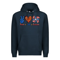 Navy Peace Love America Premium Hoodie - Jasminsmagicworld
