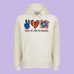 Peace Love America Premium Hoodie Designed By Jasminsmagicworld