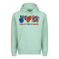 Seafoam Peace Love America Premium Hoodie - Jasminsmagicworld