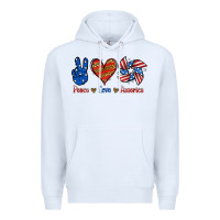 White Peace Love America Premium Hoodie - Jasminsmagicworld