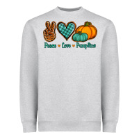 Heather Grey peace love pumpkins Heavyweight Sweatshirt - Jasminsmagicworld