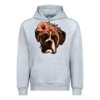 Heather Grey floral boxer Urban Hoodie - Jasminsmagicworld