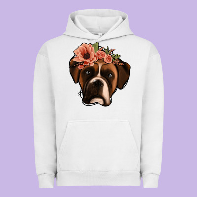 Floral Boxer Urban Hoodie Designed By Jasminsmagicworld