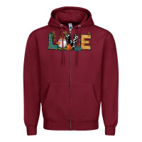 Burgundy Fall Love Gnome Zipper Hoodie - RanaPortraitStore