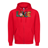 Red Fall Love Gnome Zipper Hoodie - RanaPortraitStore