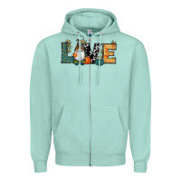 Seafoam Fall Love Gnome Zipper Hoodie - RanaPortraitStore