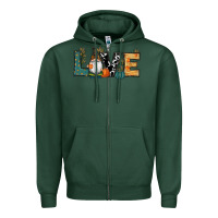 Sports Green Fall Love Gnome Zipper Hoodie - RanaPortraitStore