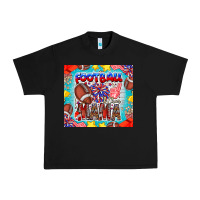 Black Football Mama Urban Heavy Tee - CowhideDigitalArt
