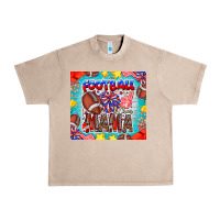 French Oak Football Mama Urban Heavy Tee - CowhideDigitalArt
