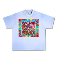 Grape Ice Football Mama Urban Heavy Tee - CowhideDigitalArt