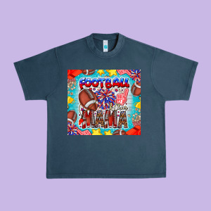 Football Mama Urban Heavy Tee Designed By Cowhidedigitalart
