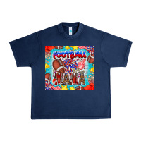 Navy Football Mama Urban Heavy Tee - CowhideDigitalArt