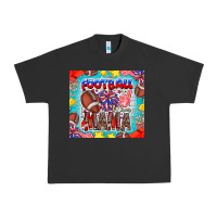Pigment Black Football Mama Urban Heavy Tee - CowhideDigitalArt