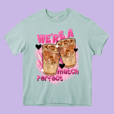 We're A Perfect Match Valentine's Day Heavy Core Tee Designed By Fadigitalartstudio